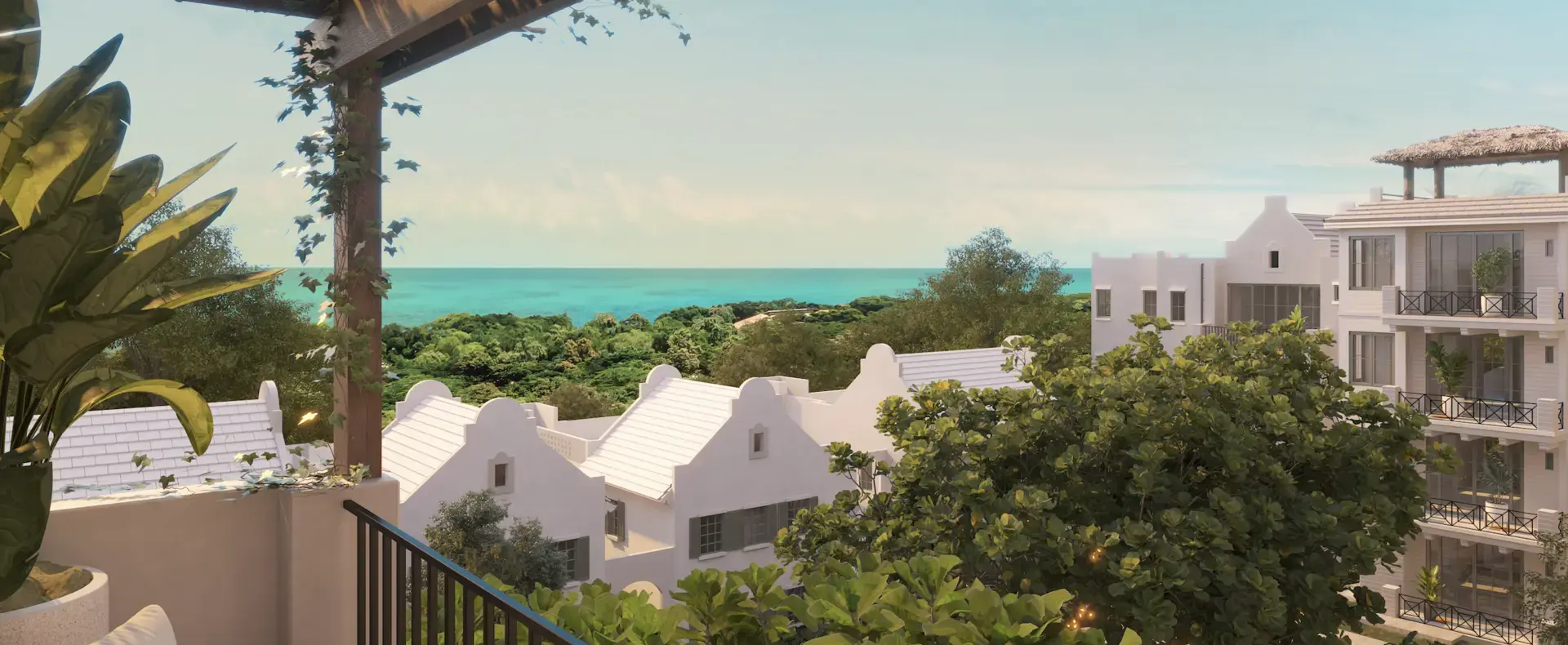 Balcony with ocean view, Watercolors Village Condos, West Bay, Roatan