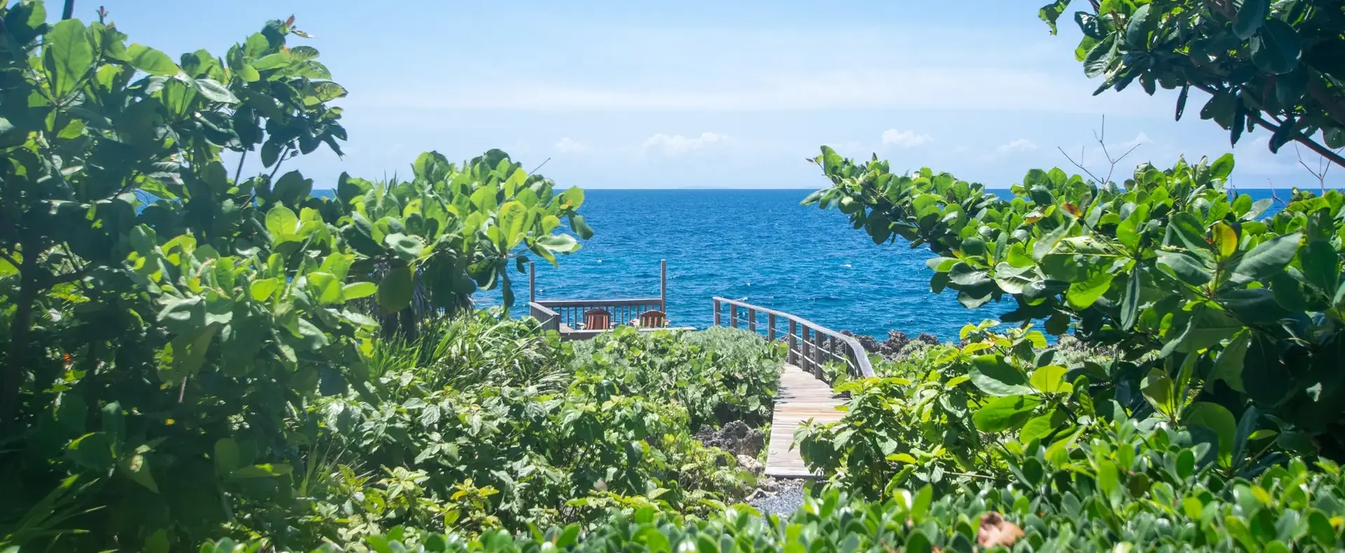 Garden path down to the private dock
