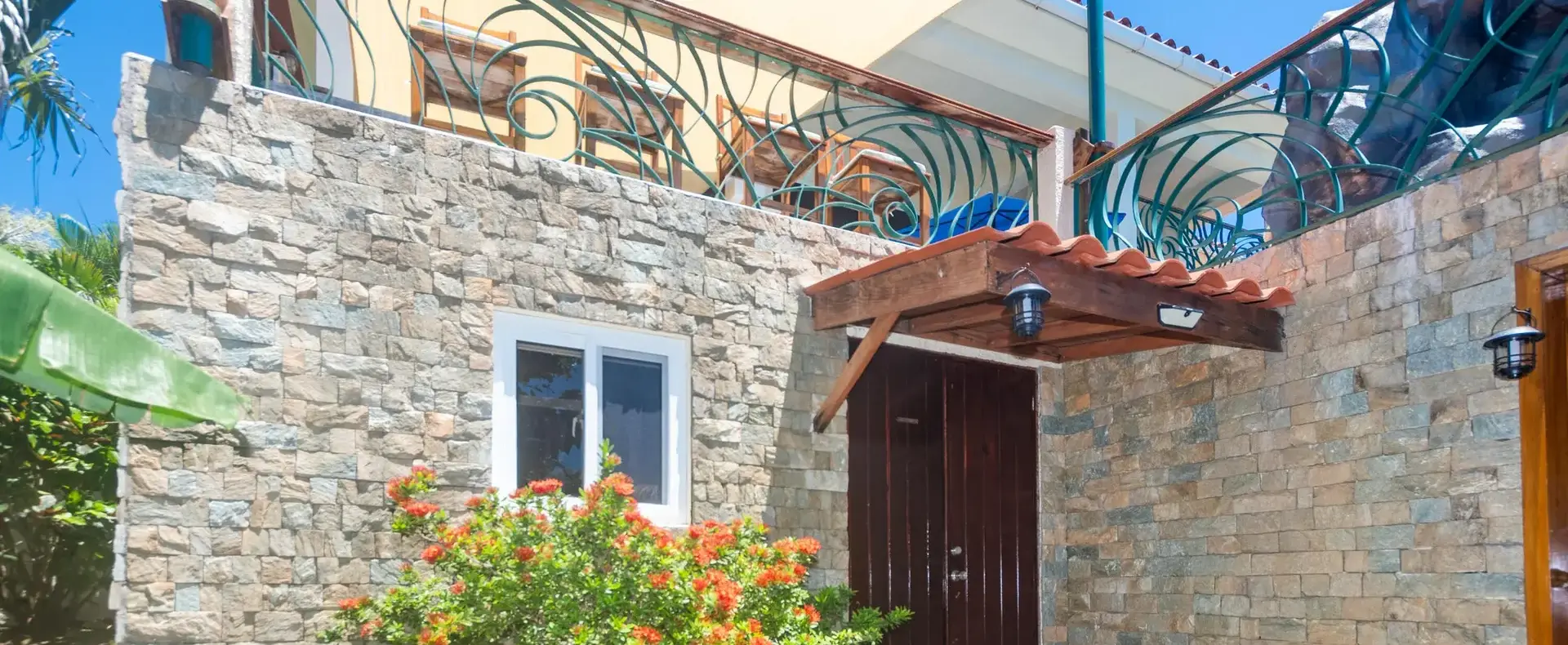 Stone entrance of the separate guest apartment