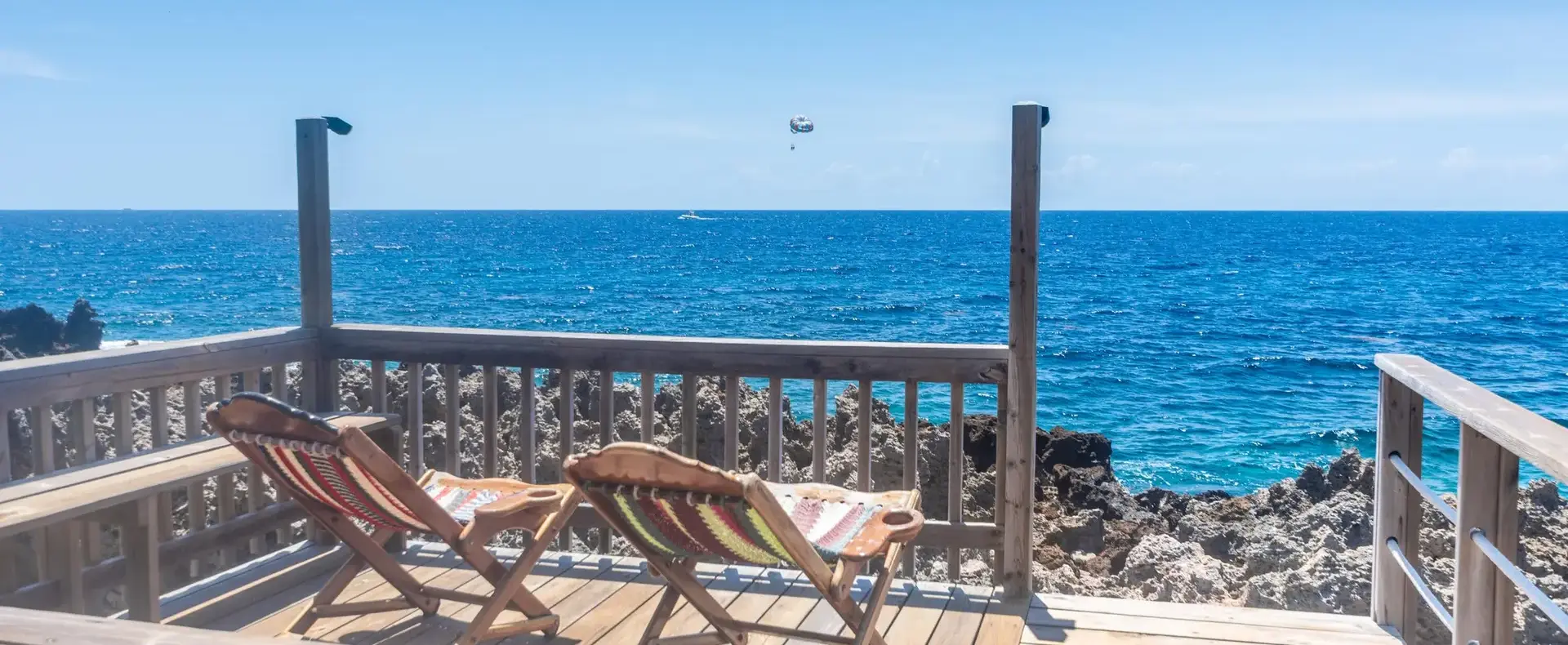 Private dock with sun deck on Roatan's south shore